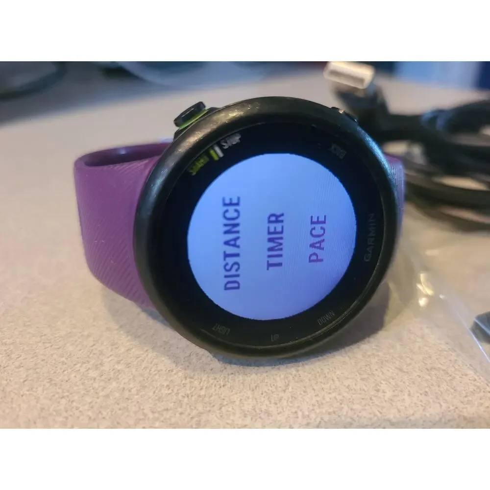 Garmin Forerunner 45 GPS Running Smart Watch w/Purple Band & 2 New Chargers